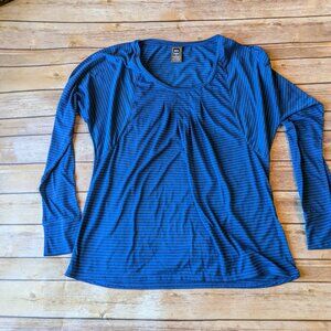 REI Long Sleeve Striped Blue Medium